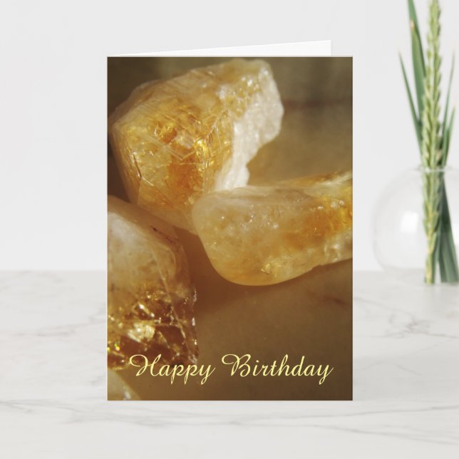 Carte Anniversaire de cristal de pierres gemmes de (Devant)