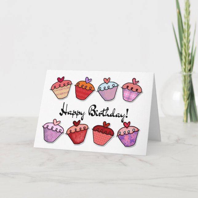 Carte Anniversaire de Cupcake (Devant)