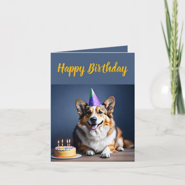 Carte Anniversaire de Cute Corgi (Devant)