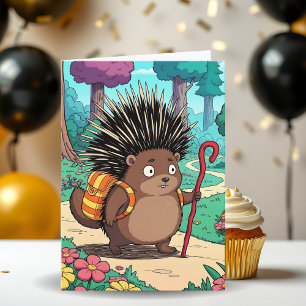 Carte Anniversaire de Cute Porcupine Grandson