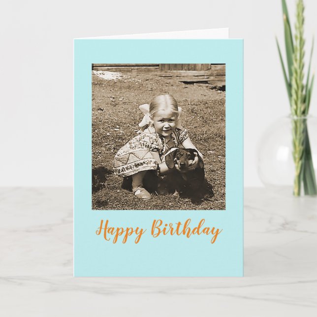 Carte Anniversaire de dachshund vintage (Devant)