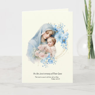 Carte Anniversaire de décès Perte Jésus et Marie 