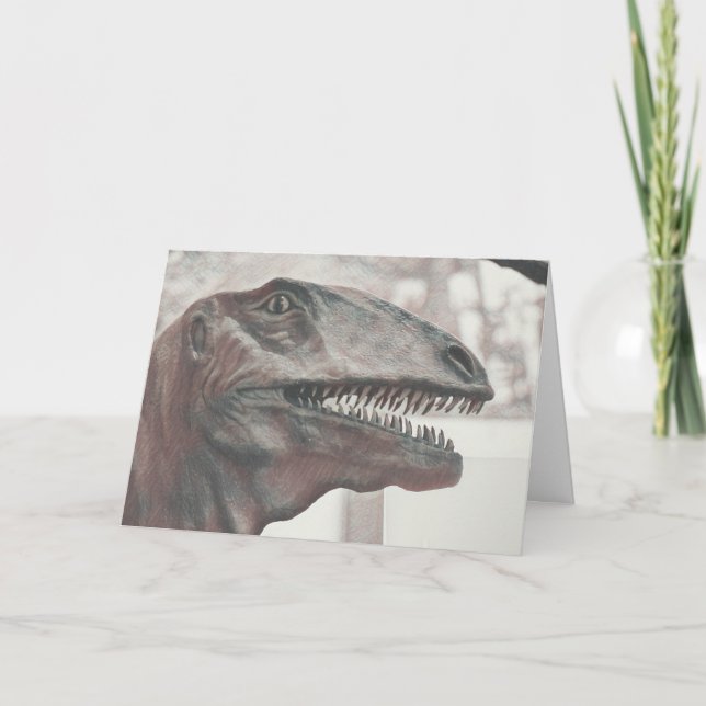 Carte Anniversaire de Dinosaur effrayant (Devant)