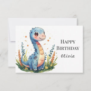 Carte Anniversaire de dinosaures Imprimable Whimsical