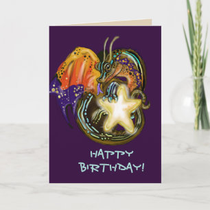 Carte Anniversaire de dragon de lueur d'étoile