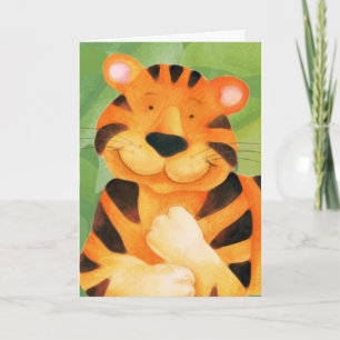 Carte anniversaire de enfant art Tiger mignonne