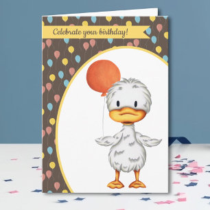 Carte Anniversaire de enfant de ballons à canard mou
