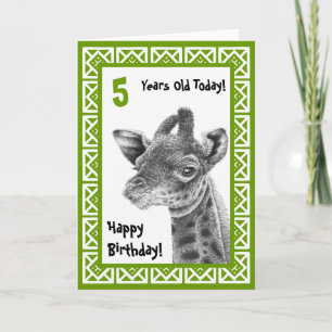 Carte Anniversaire de enfant de Giraffe Bébé Cute