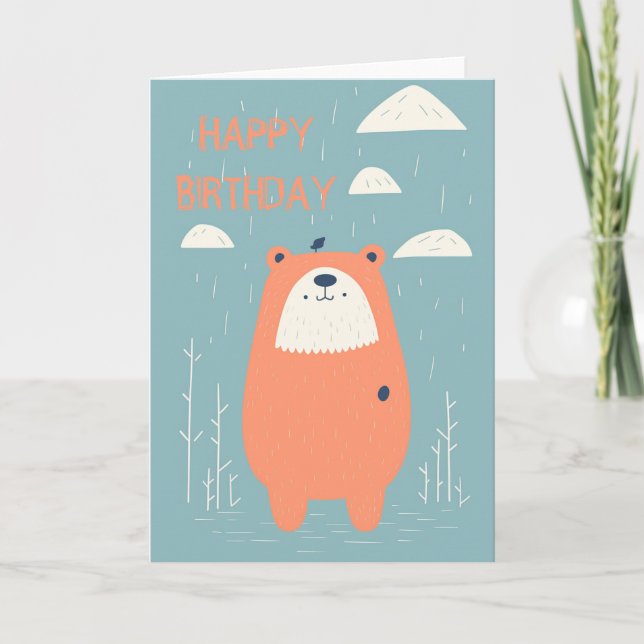 Carte Anniversaire de enfant d'ours (Devant)