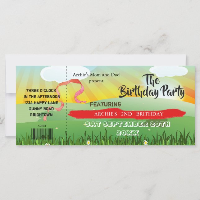 Carte Anniversaire de enfant Fun Rustic Festival (Devant)