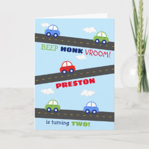 Carte Anniversaire de enfant rouge et bleu