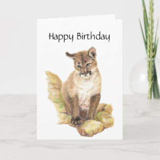 Carte Anniversaire de Fect de ronronnement, puma, puma,