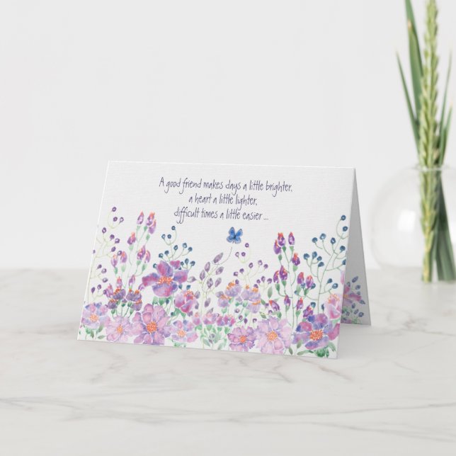 Carte Anniversaire de Floral Border Friend (Devant)