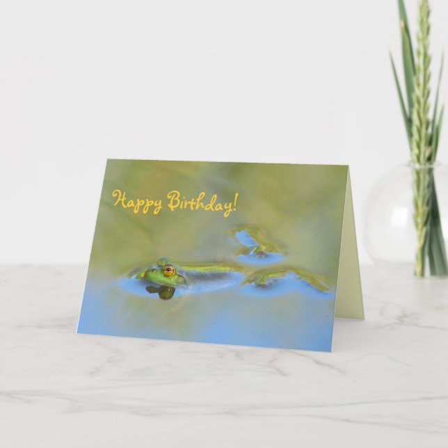 Carte Anniversaire de flottement de grenouille (Devant)