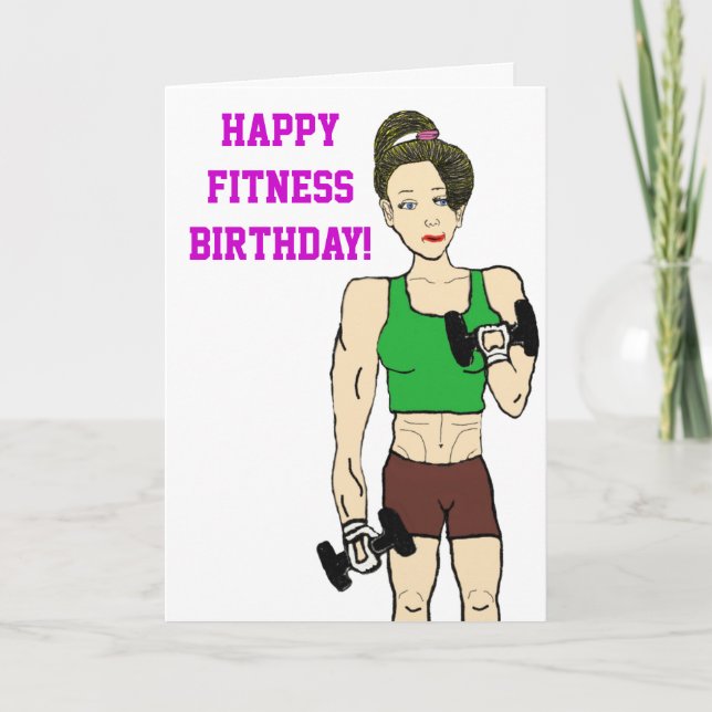 Carte Anniversaire de forme physique (Devant)