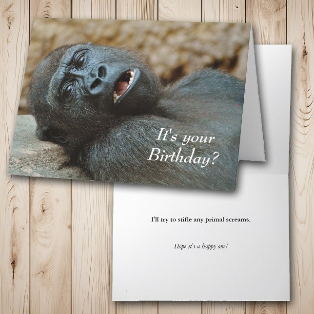 Carte Anniversaire de Funny Gorilla (Créateur téléchargé)