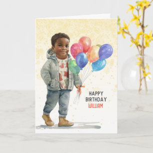 Carte Anniversaire de garçon avec nom personnalisé et ba