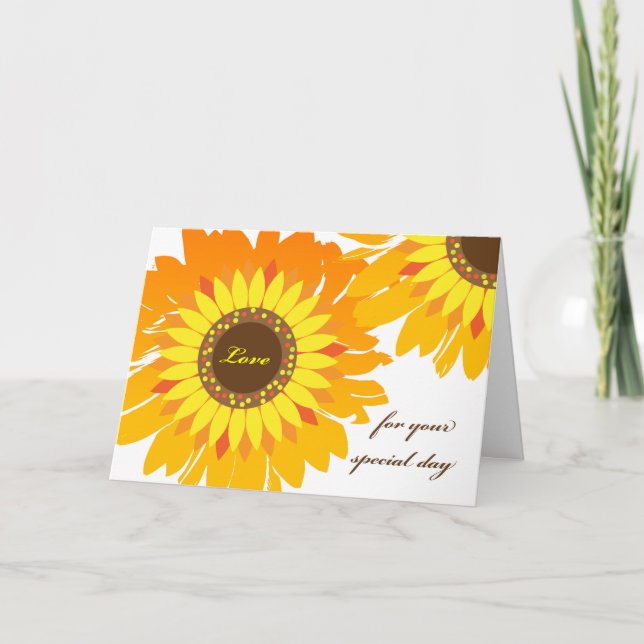Carte Anniversaire de Girfriend, Bright Sunflowers (Devant)