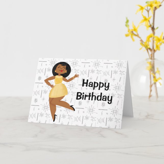 Carte Anniversaire de Golden Girl (Fleur jaune)