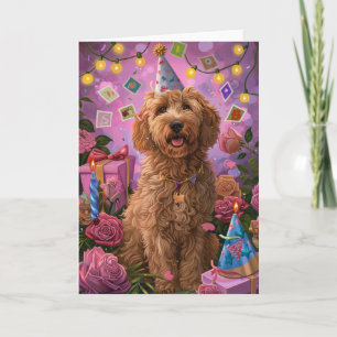 Carte Anniversaire de Goldendoodle
