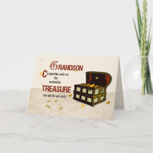 Carte Anniversaire de Grandson au trésor de pirate