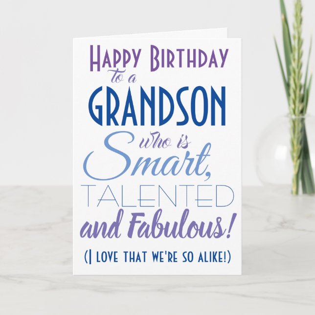 Carte Anniversaire de Grandson drôle (Devant)