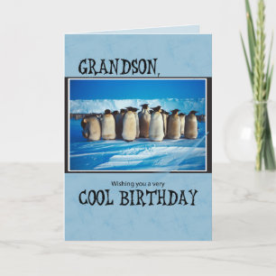 Carte Anniversaire de Grandson, Penguins