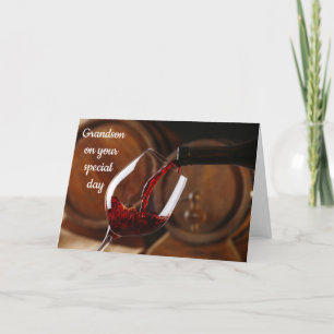 CARTE *ANNIVERSAIRE DE GRANDSON* POUR LE VIN/PROFITEZ