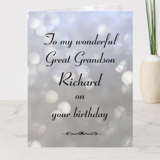Carte Anniversaire de Great Grandson (Devant)