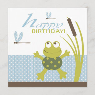 Carte Anniversaire de grenouille de natation de Ribbit
