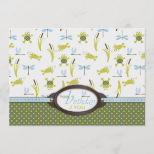 Carte Anniversaire de grenouille de natation de Ribbit