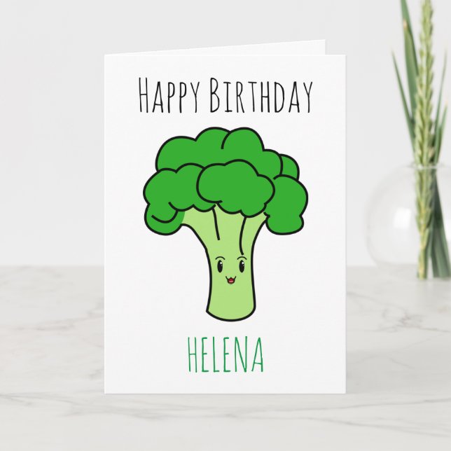 Carte Anniversaire de Grotte verte de Brocoli (Devant)
