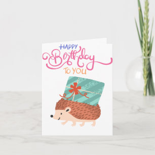 Carte Anniversaire de Hérisson Mignon et Lumineux