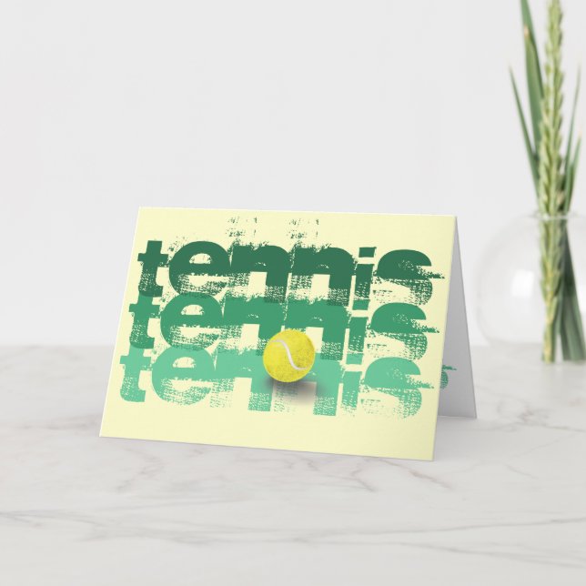 Carte anniversaire de joueur de tennis joyeux (Devant)