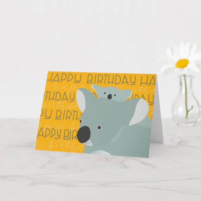 Carte Anniversaire de Koala (Petite plante)