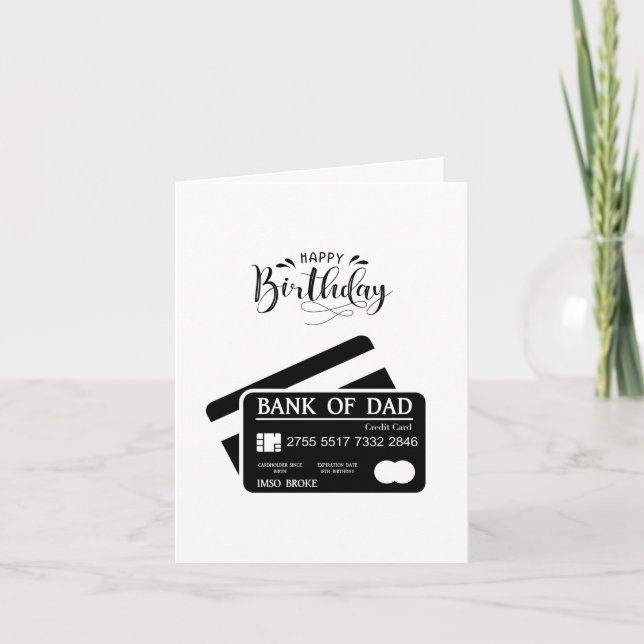Carte Anniversaire De La Banque Du Papa Drôle (Devant)