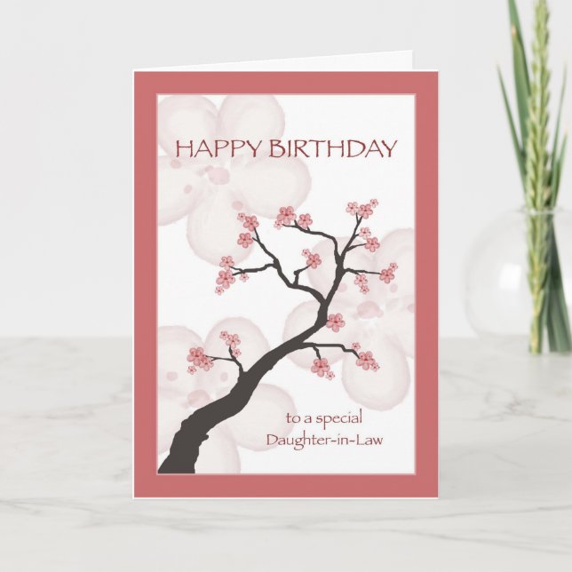 Carte Anniversaire de la belle-fille, Arbre chinois en f (Devant)