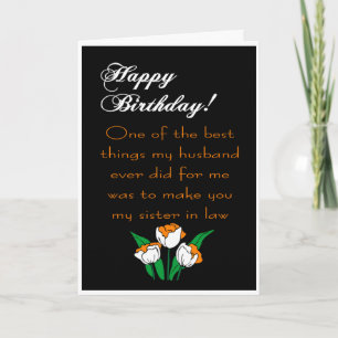 Carte anniversaire de la belle-soeur
