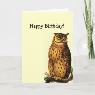 Carte Anniversaire de la Chouette vintage