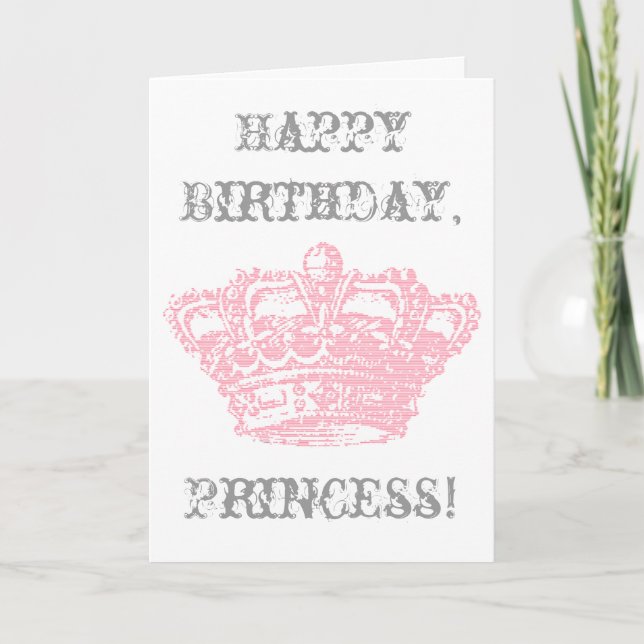 Carte Anniversaire de la Couronne rose - Personnaliser (Devant)