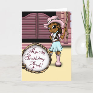 Carte Anniversaire de la Cowgirl afro-américaine