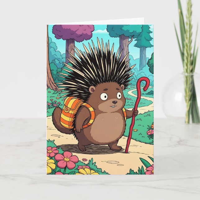 Carte Anniversaire de la Cute Porcupine Nephew (Devant)