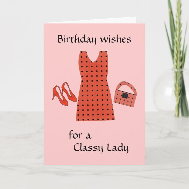 Carte Anniversaire de la Dame Classy (Devant)