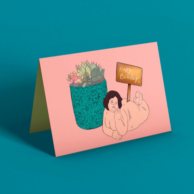 Carte Anniversaire de la Dame Plante Curvy (Créateur téléchargé)