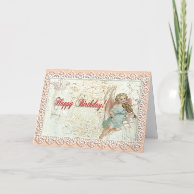 Carte Anniversaire de la dentelle victorienne (Devant)