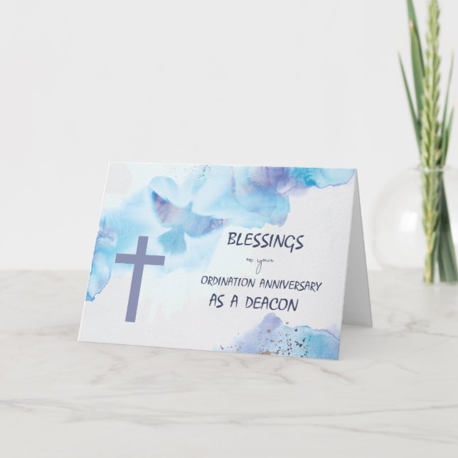 Carte Anniversaire de la diacre Bénédiction pourpre (Devant)