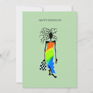 Carte Anniversaire de la femme africaine élégante et élé