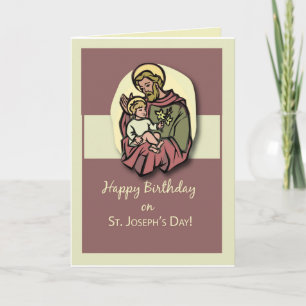 Carte Anniversaire de la fête de St. Joseph Brown