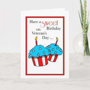 Carte Anniversaire de la fête des vétérans gâteaux sucré