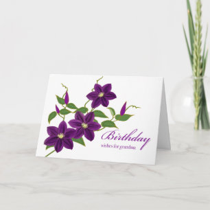 Carte Anniversaire de la grand-mère avec la vigne violet